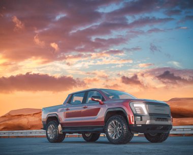 Markasız bir kamyonetin 3 boyutlu görüntülemesi