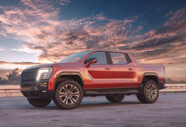 Markasız bir kamyonetin 3 boyutlu görüntülemesi