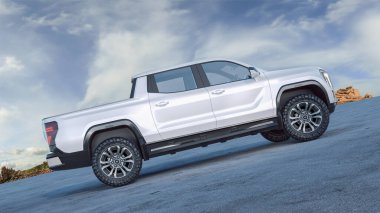 Markasız bir kamyonetin 3 boyutlu görüntülemesi