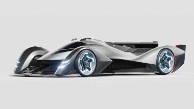 Markasız, jenerik konsept bir arabanın 3 boyutlu çizimi