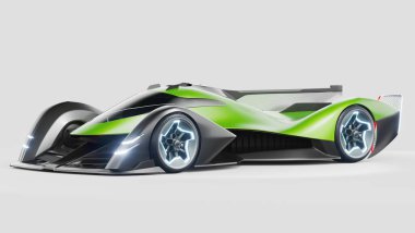 Markasız, jenerik konsept bir arabanın 3 boyutlu çizimi