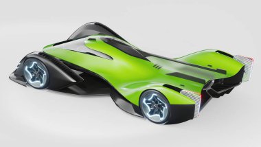 Markasız, jenerik konsept bir arabanın 3 boyutlu çizimi