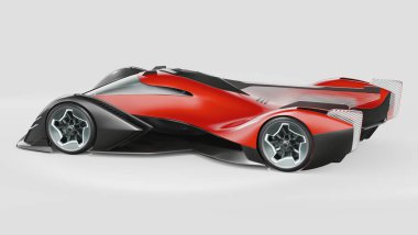 Markasız, jenerik konsept bir arabanın 3 boyutlu çizimi