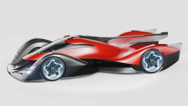 Markasız, jenerik konsept bir arabanın 3 boyutlu çizimi