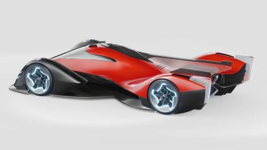 Markasız, jenerik konsept bir arabanın 3 boyutlu çizimi