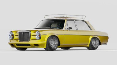 Markasız, jenerik konsept bir arabanın 3 boyutlu çizimi