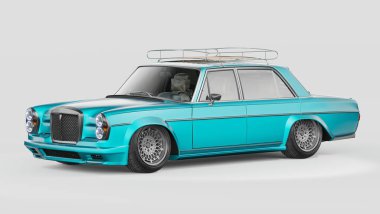 Markasız, jenerik konsept bir arabanın 3 boyutlu çizimi