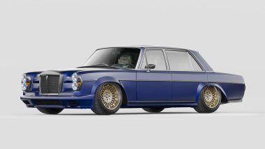 Markasız, jenerik konsept bir arabanın 3 boyutlu çizimi