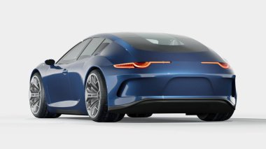 Markasız, jenerik konsept bir arabanın 3 boyutlu çizimi