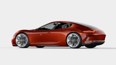 Markasız, jenerik konsept bir arabanın 3 boyutlu çizimi