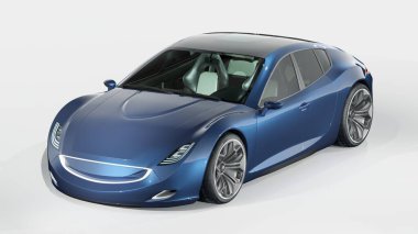 Markasız, jenerik konsept bir arabanın 3 boyutlu çizimi