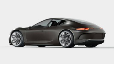 Markasız, jenerik konsept bir arabanın 3 boyutlu çizimi