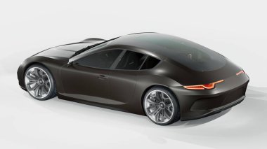 Markasız, jenerik konsept bir arabanın 3 boyutlu çizimi