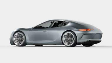 Markasız, jenerik konsept bir arabanın 3 boyutlu çizimi