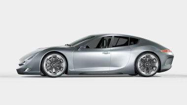 Markasız, jenerik konsept bir arabanın 3 boyutlu çizimi