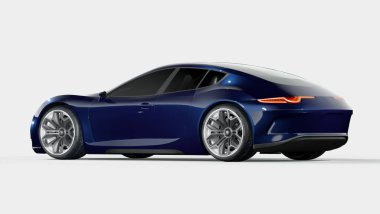 Markasız, jenerik konsept bir arabanın 3 boyutlu çizimi