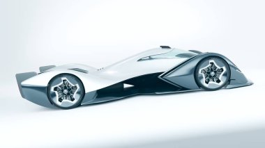 Markasız, jenerik konsept bir arabanın 3 boyutlu çizimi