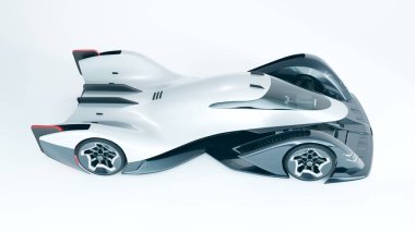 Markasız, jenerik konsept bir arabanın 3 boyutlu çizimi