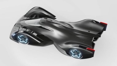 Markasız, jenerik konsept bir arabanın 3 boyutlu çizimi