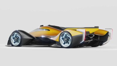 Markasız, jenerik konsept bir arabanın 3 boyutlu çizimi