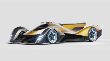 Markasız, jenerik konsept bir arabanın 3 boyutlu çizimi