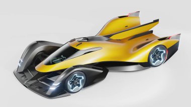 Markasız, jenerik konsept bir arabanın 3 boyutlu çizimi