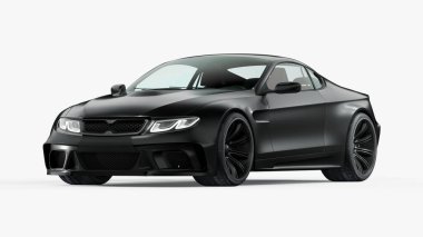 Markasız, jenerik konsept bir arabanın 3 boyutlu çizimi