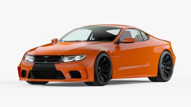 Markasız, jenerik konsept bir arabanın 3 boyutlu çizimi