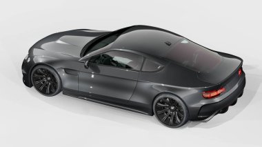 Markasız, jenerik konsept bir arabanın 3 boyutlu çizimi