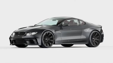 Markasız, jenerik konsept bir arabanın 3 boyutlu çizimi