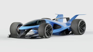 Markasız, jenerik konsept bir arabanın 3 boyutlu çizimi