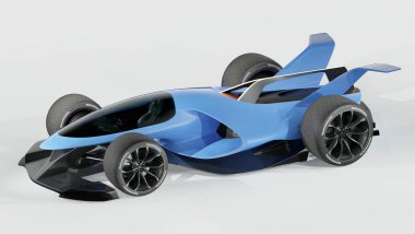 Markasız, jenerik konsept bir arabanın 3 boyutlu çizimi