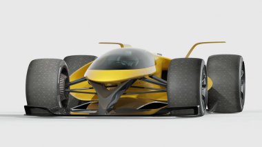 Markasız, jenerik konsept bir arabanın 3 boyutlu çizimi