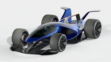 Markasız, jenerik konsept bir arabanın 3 boyutlu çizimi