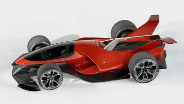 Markasız, jenerik konsept bir arabanın 3 boyutlu çizimi