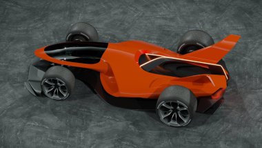 Markasız, jenerik konsept bir arabanın 3 boyutlu çizimi