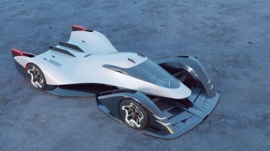 Markasız, jenerik konsept bir arabanın 3 boyutlu çizimi