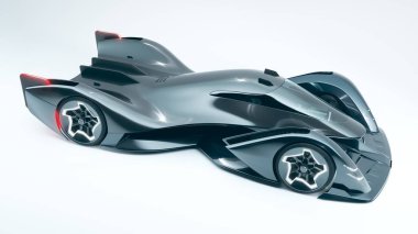 Markasız, jenerik konsept bir arabanın 3 boyutlu çizimi