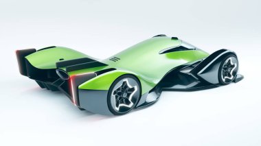 Markasız, jenerik konsept bir arabanın 3 boyutlu çizimi