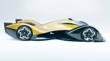 Markasız, jenerik konsept bir arabanın 3 boyutlu çizimi