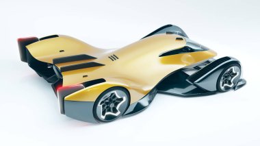 Markasız, jenerik konsept bir arabanın 3 boyutlu çizimi