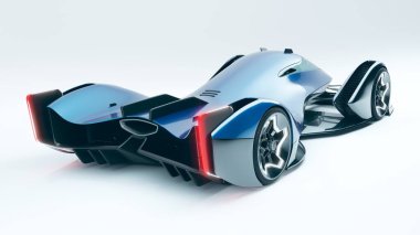 Markasız, jenerik konsept bir arabanın 3 boyutlu çizimi