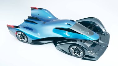 Markasız, jenerik konsept bir arabanın 3 boyutlu çizimi