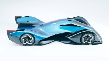 Markasız, jenerik konsept bir arabanın 3 boyutlu çizimi