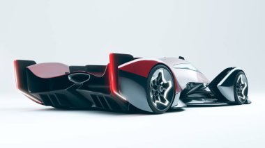 Markasız, jenerik konsept bir arabanın 3 boyutlu çizimi