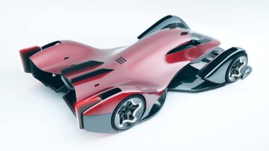 Markasız, jenerik konsept bir arabanın 3 boyutlu çizimi