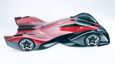 Markasız, jenerik konsept bir arabanın 3 boyutlu çizimi