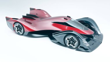 Markasız, jenerik konsept bir arabanın 3 boyutlu çizimi