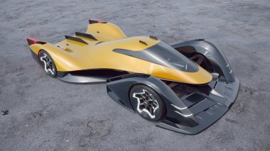 Markasız, jenerik konsept bir arabanın 3 boyutlu çizimi