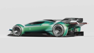 Markasız, jenerik konsept bir arabanın 3 boyutlu çizimi